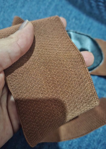 Kadın Kahverengi örme lastikli Kemer - Görsel 5