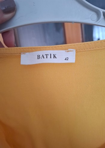 Sarı V Yakalı Düğmeli Uzun Keten Elbise - Görsel 6