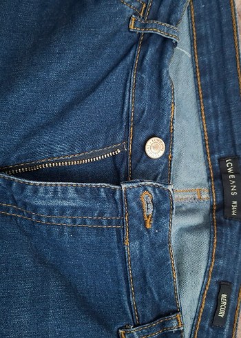 Kadın Mavi Fitted Denim Midi Pantolon - Görsel 3