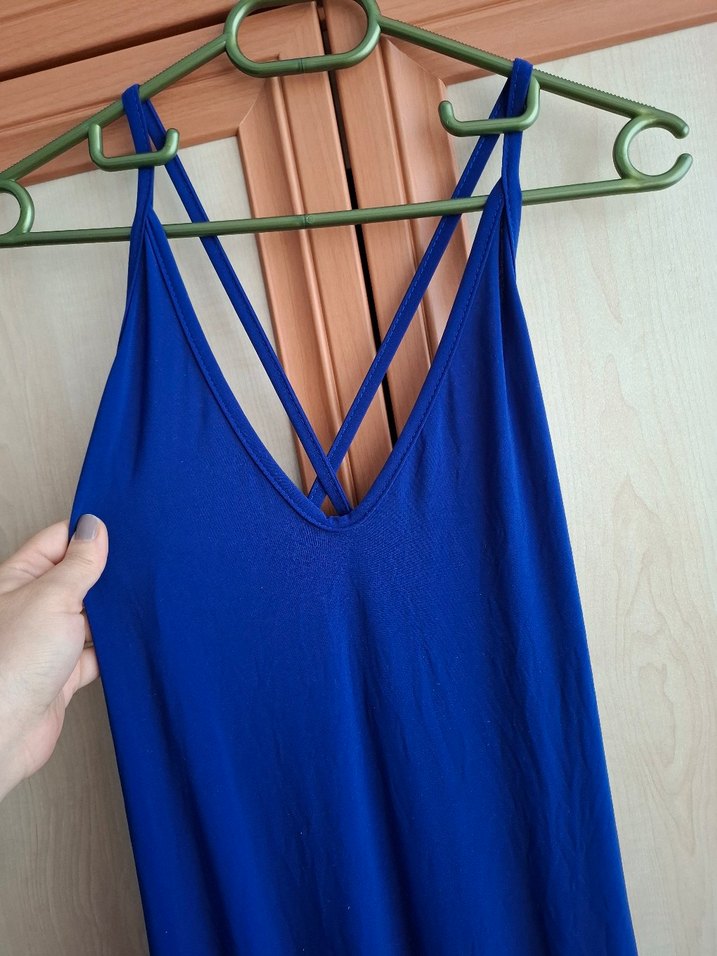 çift yırtmaçlı uzun elbise - Görsel 2