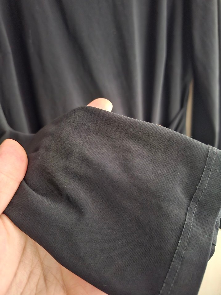 Uzun Siyah Drapeli Kadın Abiye Elbise - Görsel 3