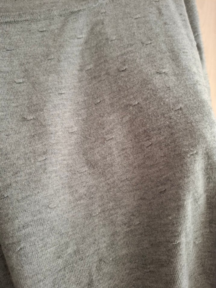 Gri Kadın Uzun Kollu Basic Triko - Görsel 3