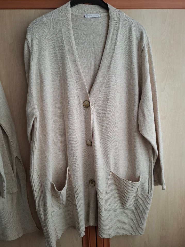 Bej Midi Kadın Hırka ve Tunik Seti - Görsel 4