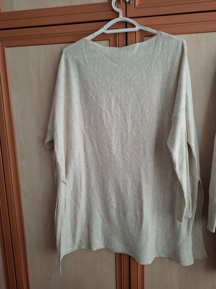 Bej Midi Kadın Hırka ve Tunik Seti - Görsel 2