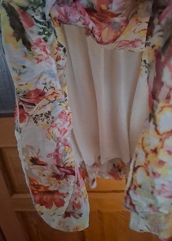 Çiçek Desenli Bohem Mini Elbise - Görsel 4