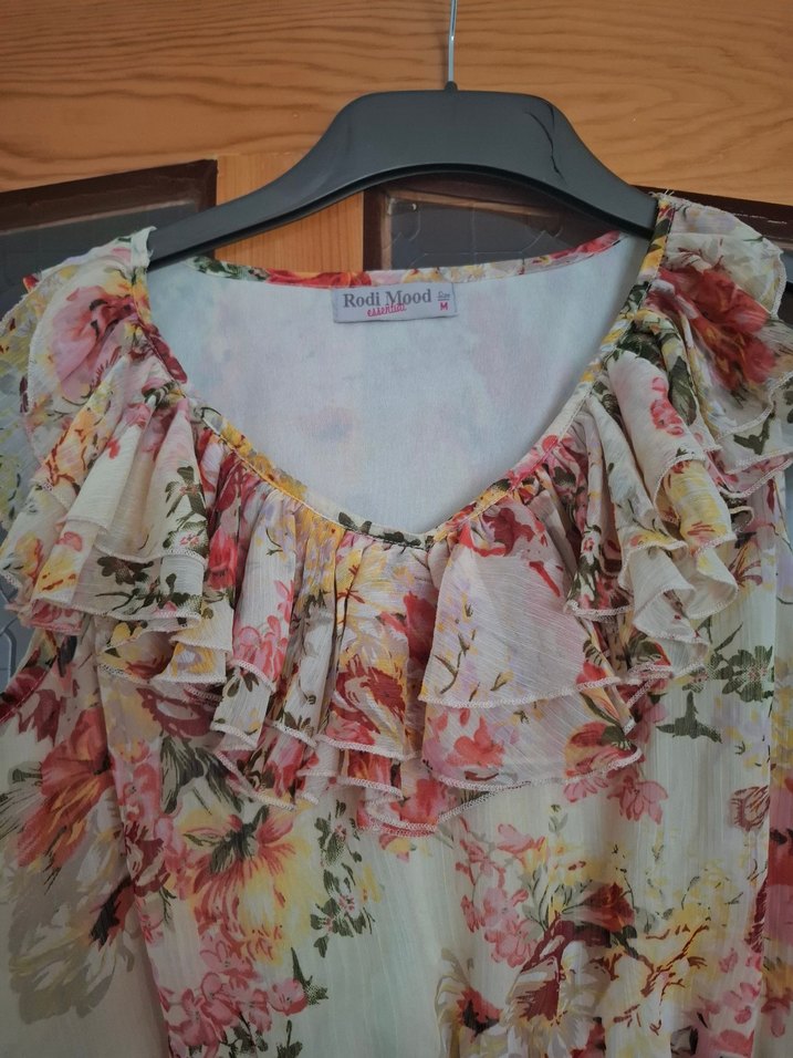 Çiçek Desenli Bohem Mini Elbise - Görsel 2