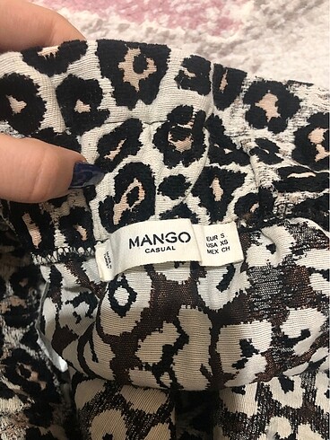 s Beden mango leoparlı etek