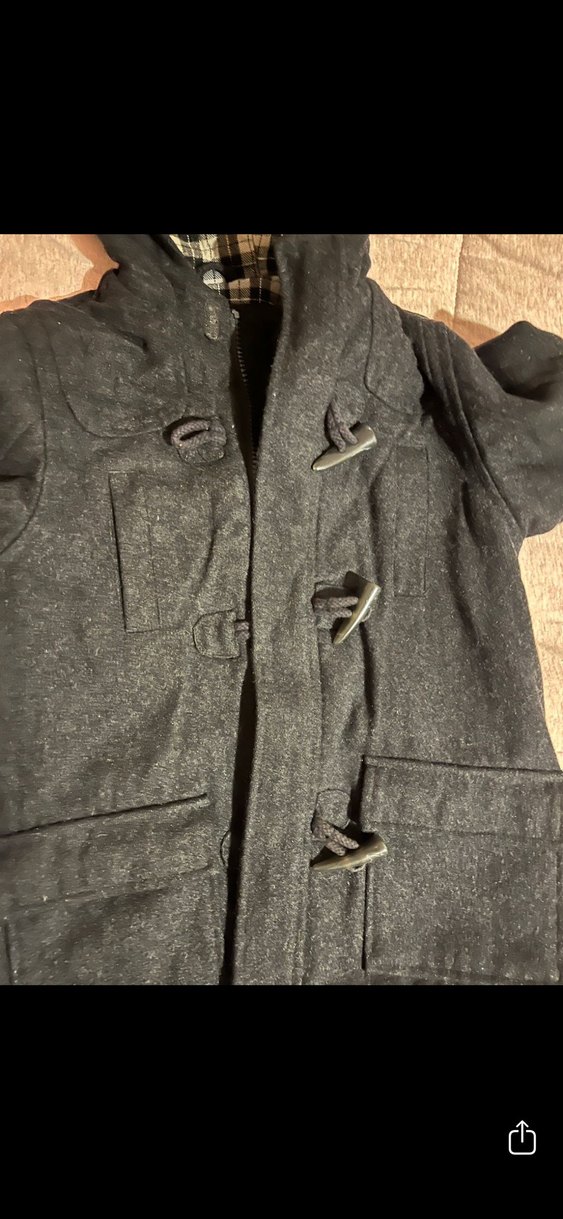 Erkek Çocuk Gri Düğmeli Street Wear Kaban - Görsel 2