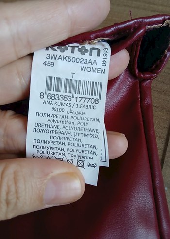 Koton  Bordo Deri Kadın Eldivenleri - Görsel 5