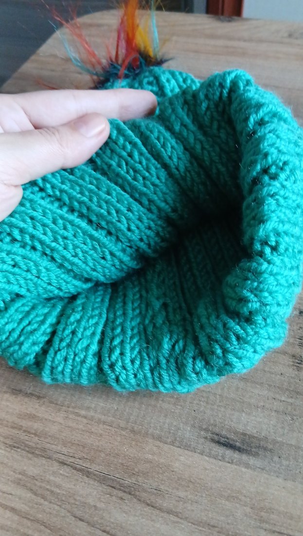 Turkuaz El  Örgüsü  Kadın Bere - Görsel 5