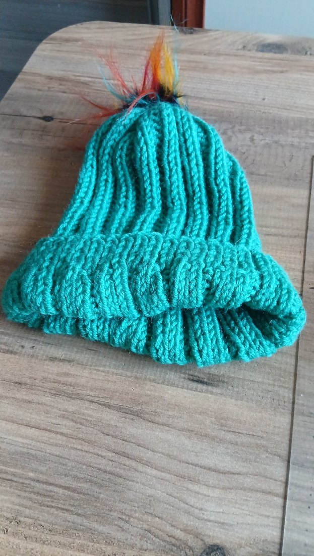 Turkuaz El  Örgüsü  Kadın Bere - Görsel 4