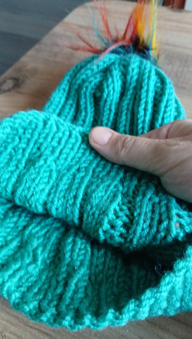 Turkuaz El  Örgüsü  Kadın Bere - Görsel 3