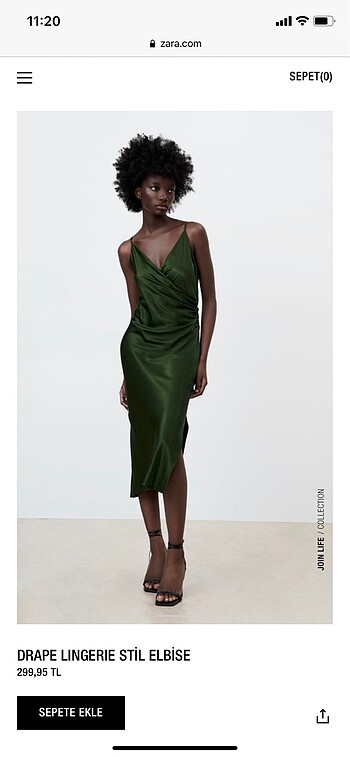 Zara Zara saten elbise