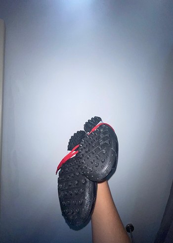 Dunlop 43 nmr Kırmızı siyah halı saha Futbol Ayakkabısı Bağcıklı - Görsel 9