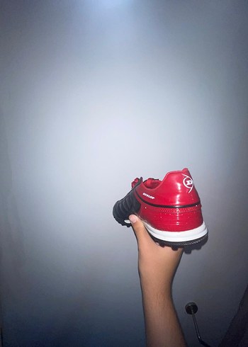 Dunlop 43 nmr Kırmızı siyah halı saha Futbol Ayakkabısı Bağcıklı - Görsel 5