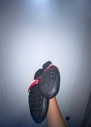 Dunlop 43 nmr Kırmızı siyah halı saha Futbol Ayakkabısı Bağcıklı - Görsel 8