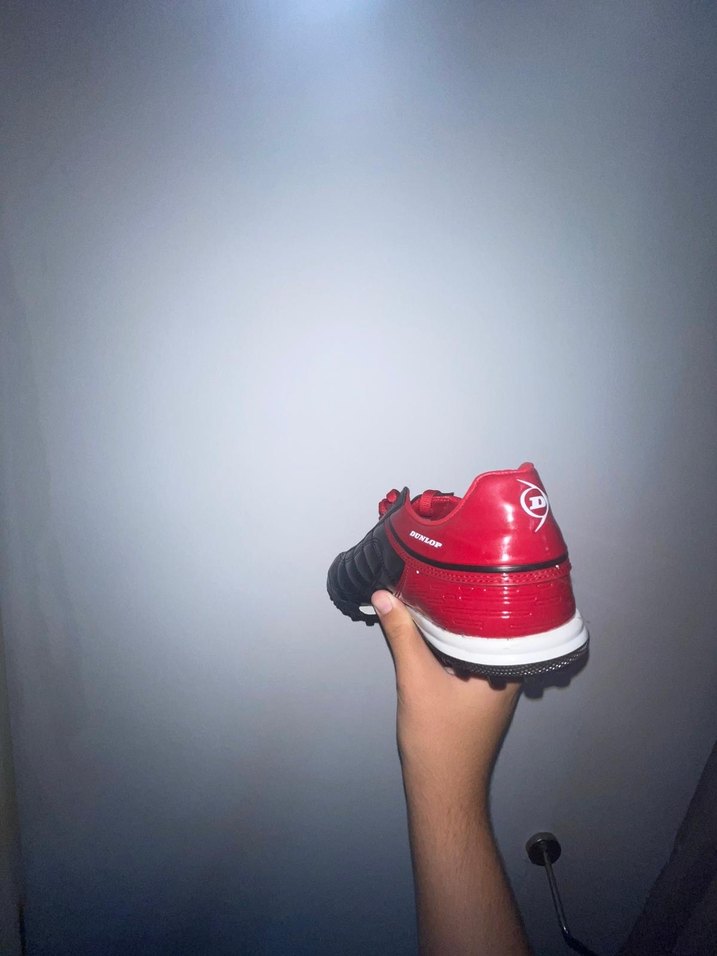 Dunlop 43 nmr Kırmızı siyah halı saha Futbol Ayakkabısı Bağcıklı - Görsel 5