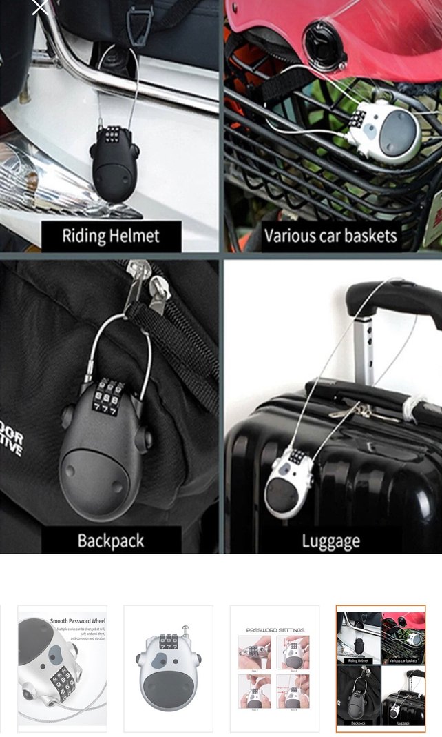 Gri Mini Kilitli Şifreli Seyahat Aksesuarı - Görsel 5