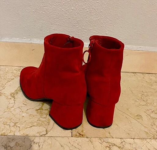 LCW kırmızı süet kadın bot