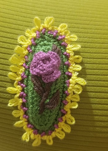 Renkli Nakışlı Örgü Çocuk Toka Seti - Görsel 2