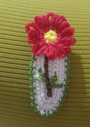 Renkli Nakışlı Örgü Çocuk Toka Seti - Görsel 3