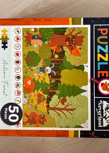 50 Parça Çocuk Sonbahar Ormanı Puzzle