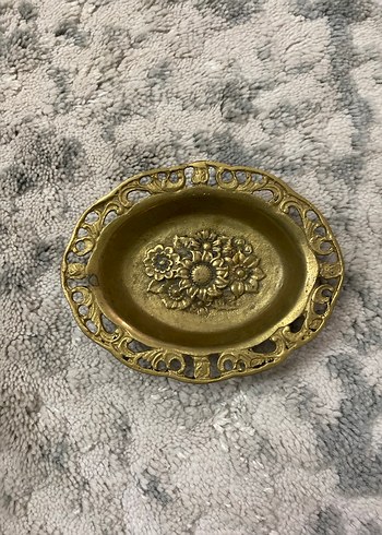 ANTİKA PİRİNÇ SARI KABARTMALI KÜLLÜK - Görsel 2