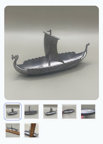 NORVEÇten KALAYLI ANTİKA VİKİNG GEMİSİ - Görsel 7