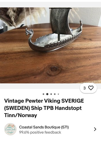 NORVEÇten KALAYLI ANTİKA VİKİNG GEMİSİ - Görsel 6