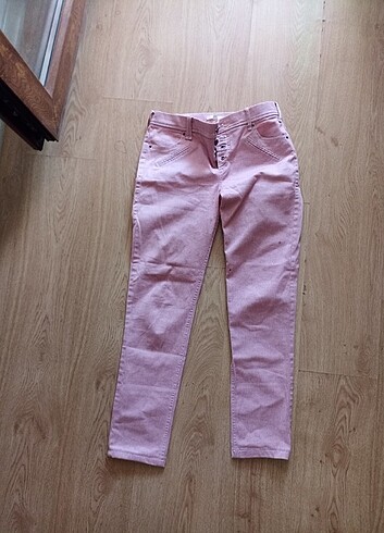 Zoe Pembe Çizgili Şık Pantolon