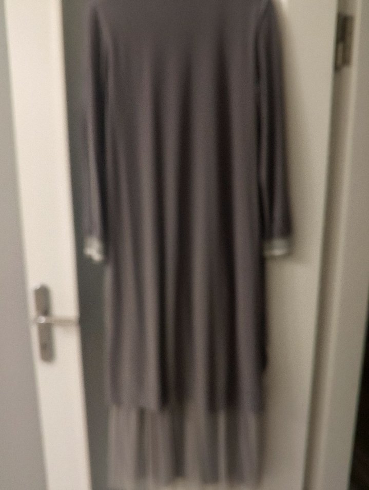 Gri Uzun Kollu Salaş Elbise - Görsel 2