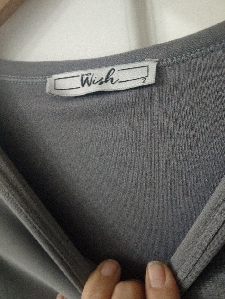 Gri Uzun Kollu Salaş Elbise - Görsel 3