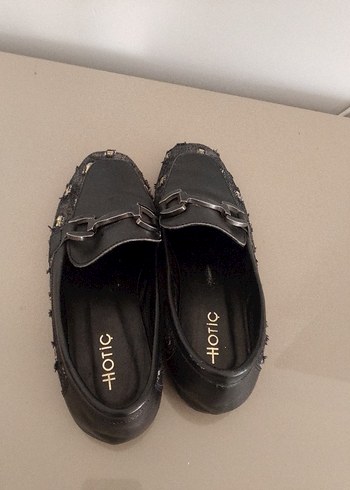 Gri Yılan Desenli Kot loafer - Görsel 4