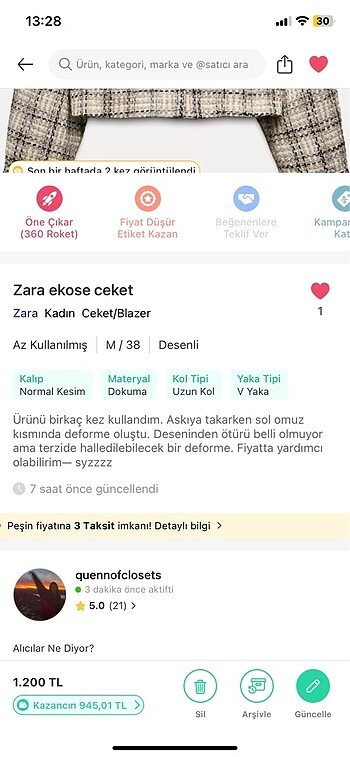 Zara ceket - Görsel 2