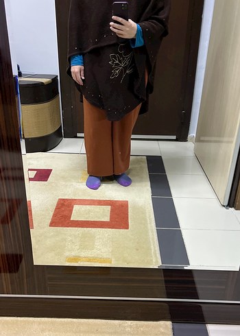 Bol Kesim, Uzun Kahverengi panço - Görsel 4