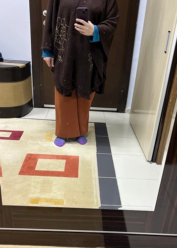 Bol Kesim, Uzun Kahverengi panço - Görsel 2