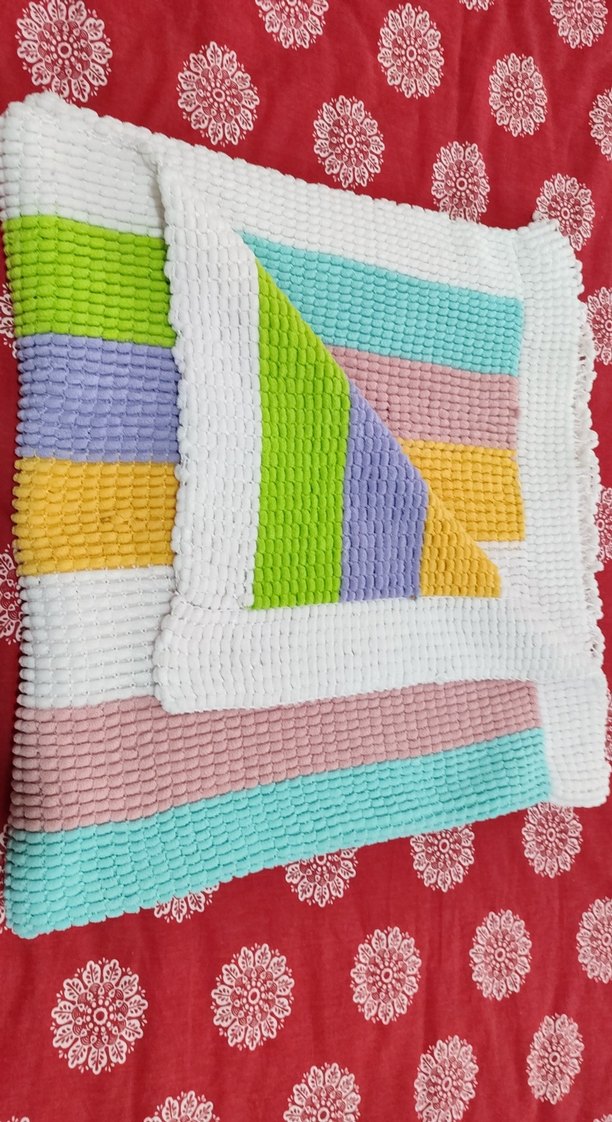 Renkli Örgü Çocuk Battaniyesi - Görsel 3