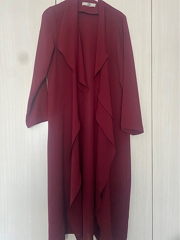 44 Beden Bordo uzun şifon ceket