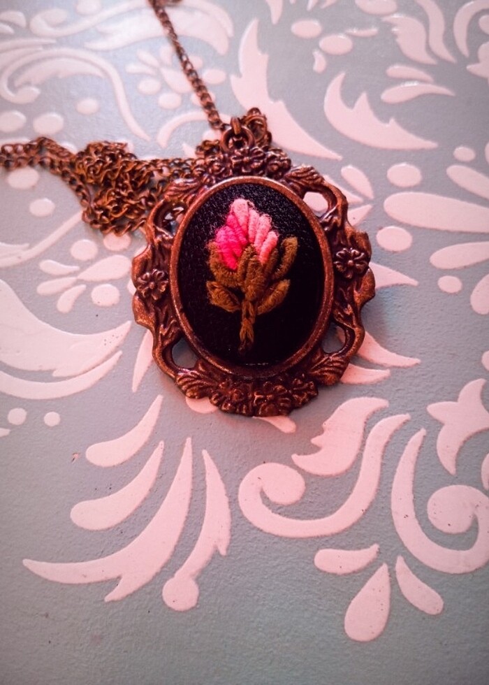 otantık el yapımı işleme kolye - Görsel 2