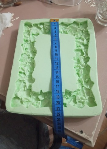 Pastel Yeşil Çiçek Desenli cerceve - Görsel 3