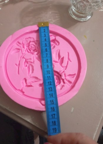 Gül Desenli Yuvarlak Silikon duvar aksesuar Kalıbı - Görsel 2