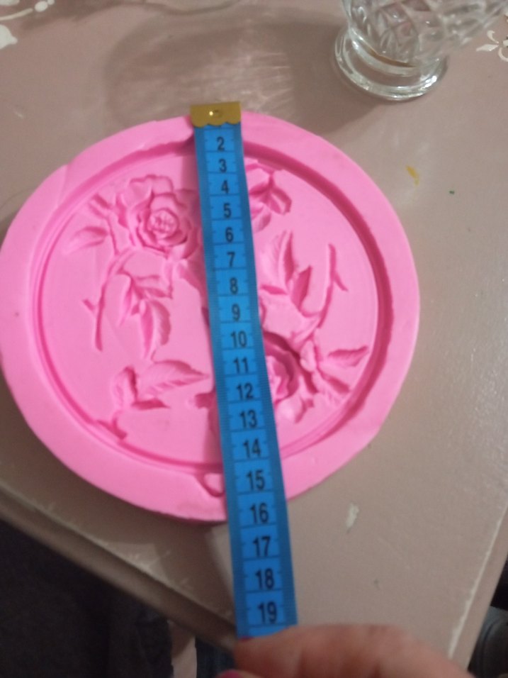 Gül Desenli Yuvarlak Silikon duvar aksesuar Kalıbı - Görsel 2