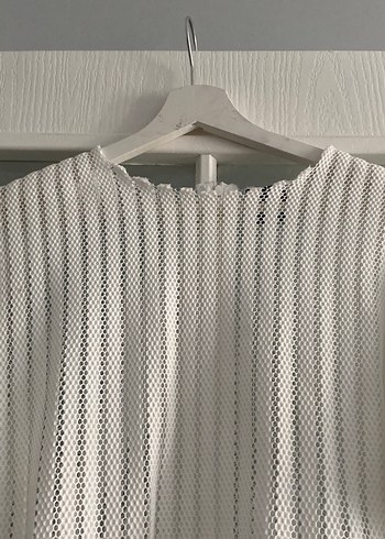 Beyaz Örgü Kadın Uzun Kollu Triko - Görsel 2