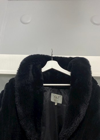 Siyah Kadın kürk manto - Görsel 4