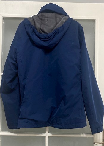 Erkek Midi Mavi Fermuarlı Yağmurluk - Görsel 5