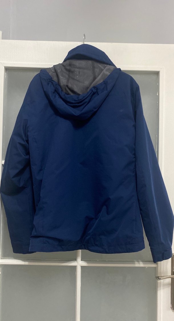 Erkek Midi Mavi Fermuarlı Yağmurluk - Görsel 5