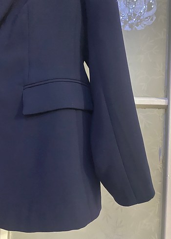 Düğmeli Siyah Kadın Ofis Blazeri - Görsel 3