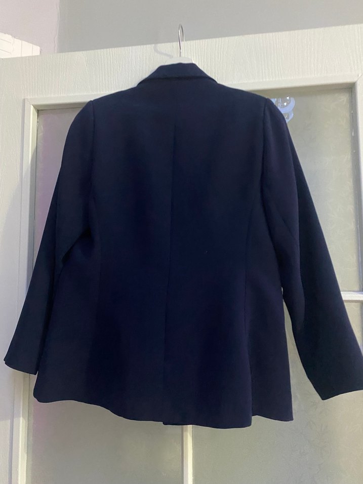 Düğmeli Siyah Kadın Ofis Blazeri - Görsel 4