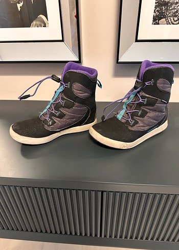 33 Beden mor Renk Kız Çocuk Merrell Mor Bağcıklı Kauçuk Bot