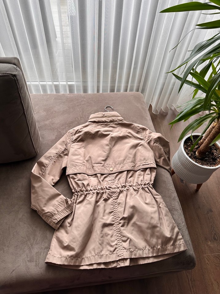 Bej Midi Düğmeli Rahat Kesim Kadın Ceket - Görsel 2